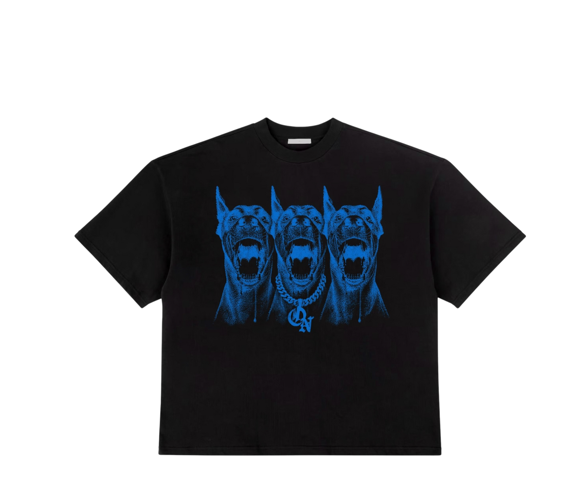 C10 3 HEADED DOG TEE (BLACK)